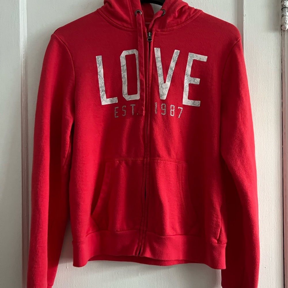 Aeropostale Live Love Dream Red Zip-Up Hoodie Kids Size XL